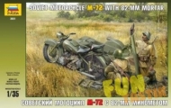 Советский мотоцикл М-72 с минометом масштаб 1:35