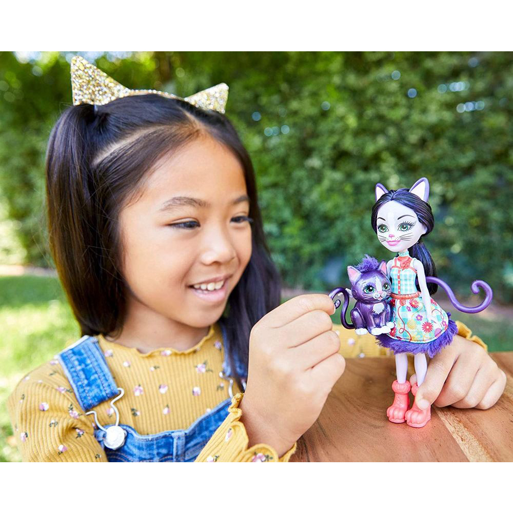 Игровой набор Enchantimals кукла Сиеста Кэт с питомецем Клаймбер