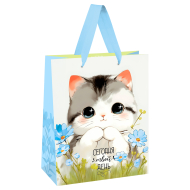 Пакет подарочный MESHU "Cute kitten", 33*42*12см, матовая ламинация