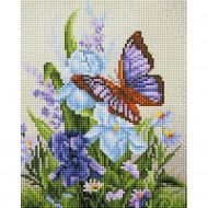 Мозаичные картины. Бабочка на ирисах, 20х25 см