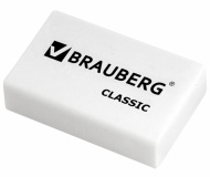 Резинка стирательная BRAUBERG, 26х17х7мм, цвет белый