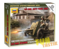 Сборная модель Советская противотанковая 45-мм пушка с расчётом, 1:72