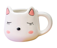 Кружка керамическая I LIKE GIFT «Sleepy kitty», white, 450 мл