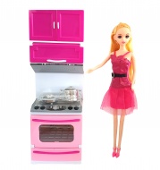Игровой набор Кукла с игрушечной мебелью "Кухня"