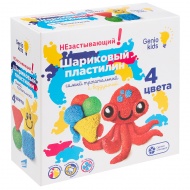 Шариковый пластилин Genio Kids незастывающий, 4 цвета