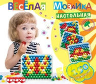 Игрушка пластмассовая "Веселая мозаика" настольная (диаметр 17 мм/150 элементов)