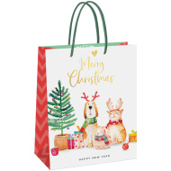 Пакет подарочный MESHU "NY greetings", 26*32*12см, фольга, глянцевая ламинация