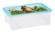 Ящик для игрушек с аппликацией на крышке "Маша и медведь"