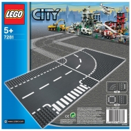 Строительная пластина LEGO City 7281: Т-образный перекресток и поворот