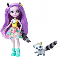 Мини-кукла Enchantimals "Лариса Лемури" Larissa Lemur с питомцем (15 см)
