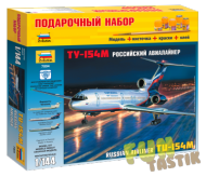 Подарочный набор Российский авиалайнер ТУ-154М масштаб 1:144