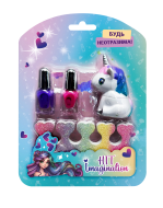 Набор детской косметики HIT IMAGINATION «Будь неотразима!» (лак, разделитель, помада)