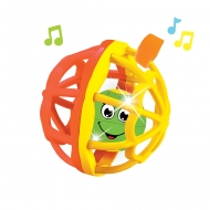 Музыкальный мячик Азбукварик "Хохотуша" (оранжево-желтый)