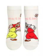 НОСКИ ЖЕНСКИЕ 1162 БРЕСТСКИЕ СОЮЗМУЛЬТФИЛЬМ ("Летучий корабль", укороченные), р. 25 рис.773  МОЛОЧНЫЙ
