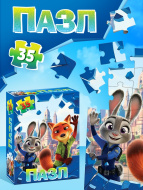 Пазл картонный HATBER "Весёлые зверята", 35 элементов