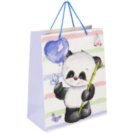Пакет подарочный ЗОЛОТАЯ СКАЗКА "Lovely Panda", 26,5x12,7x33 см