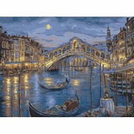 Живопись по номерам на картоне Azart "Ночная Венеция", 40х30 см