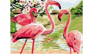 Живопись по номерам на картоне 30х40 см "Фламинго", Azart
