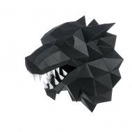 3D модель из картона PAPERRAZ Трофейная голова "Лютоволк", черный