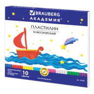 Пластилин классический BRAUBERG, 10 цв., 200г, со стеком, картонная упаковка Пластилин классический BRAUBERG, 10 цв., 200г, со стеком, картонная упаковка