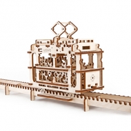 Деревянная модель для сборки "Трамвай с рельсами" UGEARS