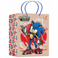 Пакет подарочный крафт L, ЧУДО ПРАЗДНИК, Sonic Соник. 26*32*10 см