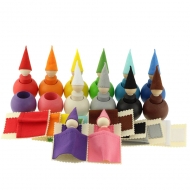 Игровой набор Уланик "Гномы в колпачках с шаром и кроватками", 6 см, 12 шт.