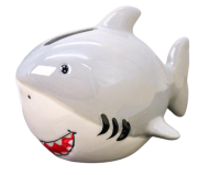 Копилка керамическая I LIKE GIFT я «Акула/Shark», grey, 15х8,5 см
