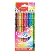 Карандаши цветные MAPED Mini Cute, набор 12 цветов, пластиковый декорированный корпус
