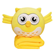 Мягкий комплект для детей 3 в 1 QUNXING TOYS "Мой питомец. Желтая сова", с пледом 