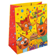 Пакет подарочный ЧУДО ПРАЗДНИК "Три кота", матовый