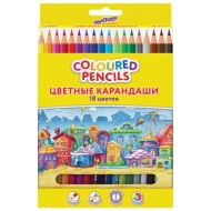 Карандаши цветные ЮНЛАНДИЯ, 18 цветов, классические ﻿