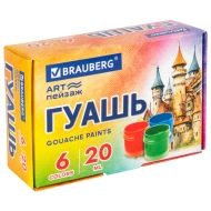 Гуашь BRAUBERG 6 цветов 20 мл