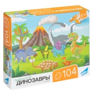 Пазлы детские Dream Makers "Динозавры", 104 элемента