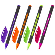 Ручка шариковая масляная BRAUBERG "Extra Glide Soft Color", СИНЯЯ, корпус ассорти, узел 0,7мм, линия 0,35мм