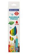 Карандаши цветные акварельные BRAUBERG PREMIUM AQUARELLE, 6 цветов, натуральное дерево