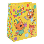 Пакет подарочный ЧУДО ПРАЗДНИК "Три кота", матовый