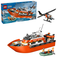 Конструктор LEGO City 60504: Спасательный катер и вертолет береговой охраны Конструктор LEGO City 60504: Спасательный катер и вертолет береговой охраны