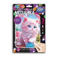 Набор для творчества Мульти АРТ Кристальная мозаика в пакете "Котик" 17*23