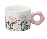 Кружка керамическая I LIKE GIFT «Flower meadows», pink. 380 мл