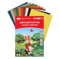 Набор цветного картона "Цветик" 10цв., 10л. А4, 220 г/м2