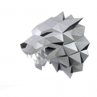 3D модель из картона PAPERRAZ Трофейная голова "Лютоволк", серый