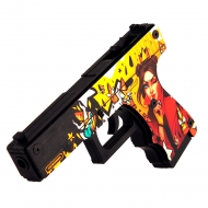 Деревянный пистолет-резинкострел VozWooden "Active Glock-18 Королева Пуль"