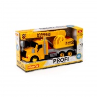 Автомобиль Полесье "Профи", автомобиль-кран инерционный (со светом и звуком) (жёлтый) (в коробке)